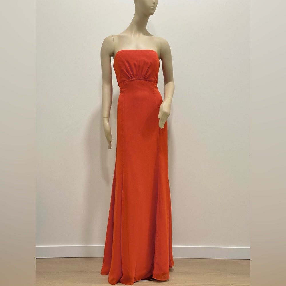 Jordan Orange Strapless Prom Gown Size 12